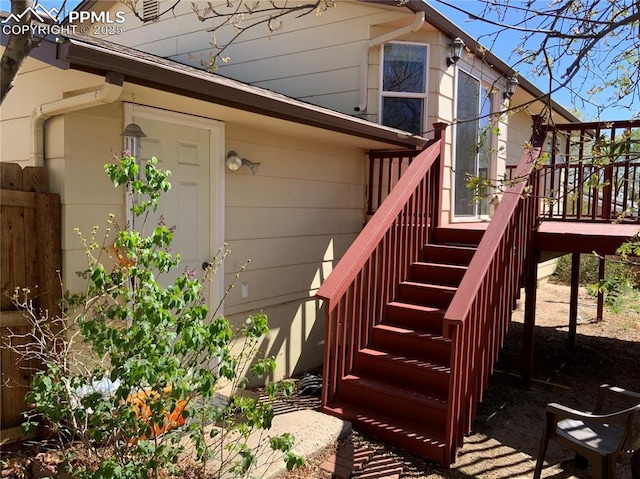 6905 Chippewa Rd, Colorado Springs, CO 80915 - property entrance with a wooden deck