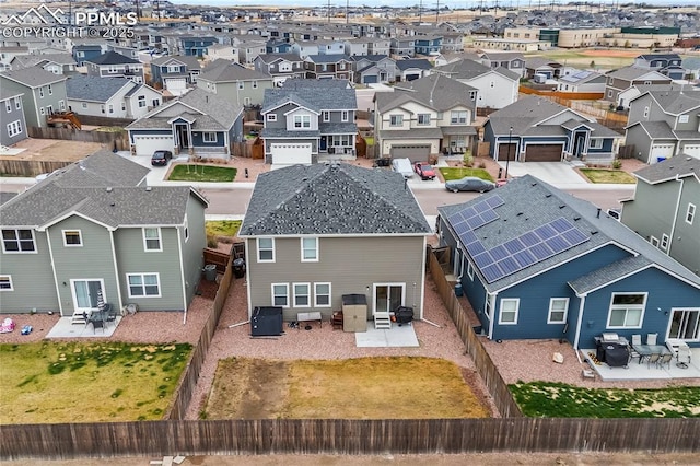 bird's eye view with a residential view