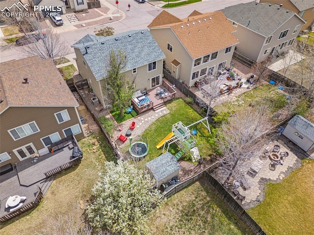 birds eye view of property featuring a residential view