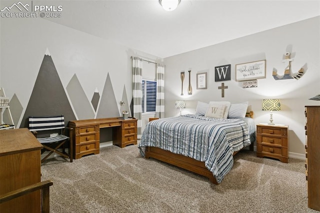 view of carpeted bedroom