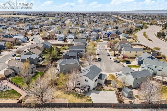 aerial view with a residential view