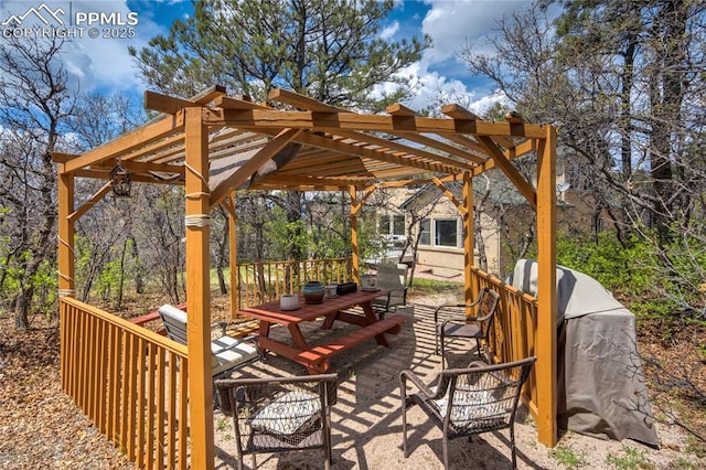 view of patio with a pergola