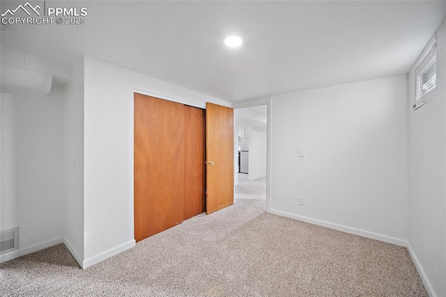 137 N 14th St, Colorado Springs, CO 80904 - interior space featuring a closet, baseboards, carpet flooring, and recessed lighting