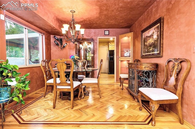 1522 Lehmberg Blvd, Colorado Springs, CO 80915 - dining room with a chandelier and a textured wall