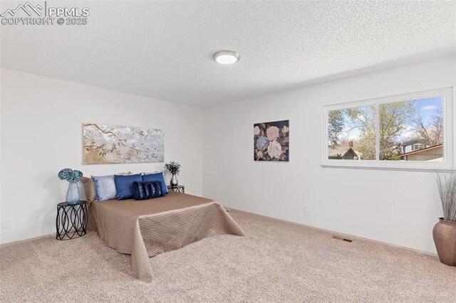 929 Bromefield Dr, Fountain, CO 80817 - bedroom with carpet flooring, a textured ceiling, and visible vents