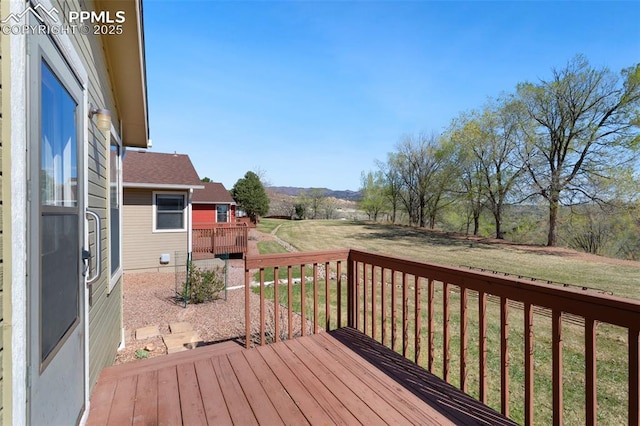 deck with a yard