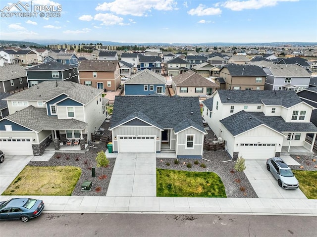 drone / aerial view featuring a residential view