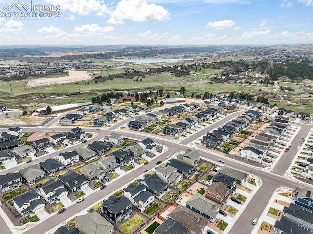 aerial view with a residential view
