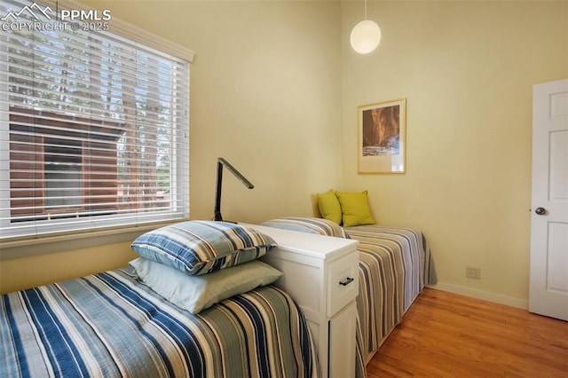500 W Kellys Rd, Woodland Park, CO 80863 - bedroom with light wood finished floors, multiple windows, and baseboards