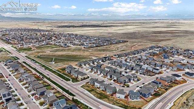 aerial view with a residential view