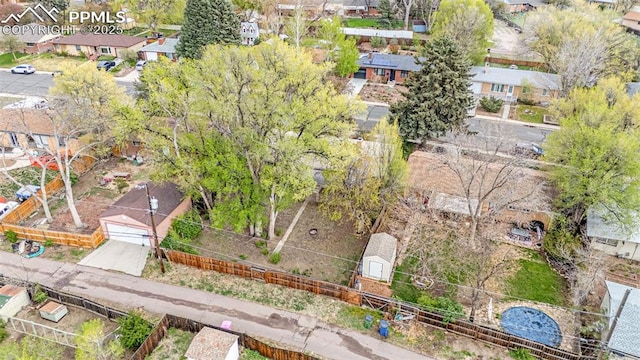 aerial view featuring a residential view