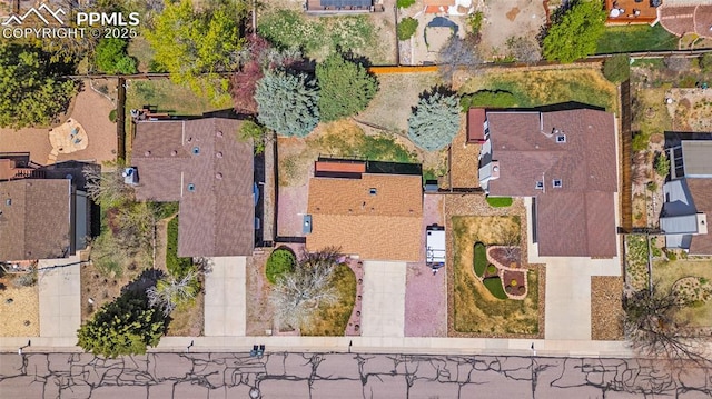 aerial view with a residential view