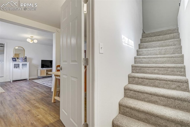 720 S Prospect St, Colorado Springs, CO 80903 - stairway with wood finished floors and baseboards