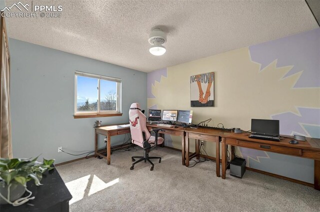 9025 Rochester Dr, Colorado Springs, CO 80920 - carpeted office space featuring baseboards and a textured ceiling