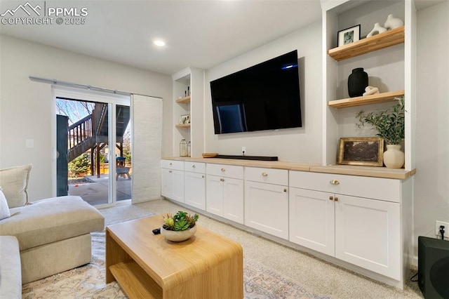 3111 Youngheart Way, Castle Rock, CO 80109 - living room with built in shelves and light carpet