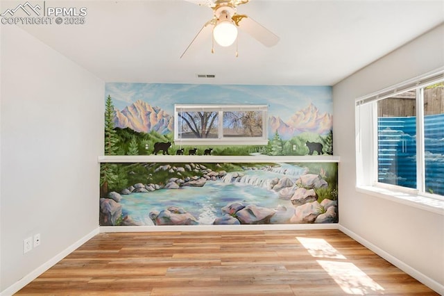 2706 N Chestnut St, Colorado Springs, CO 80907 - unfurnished room featuring baseboards, a ceiling fan, and wood finished floors