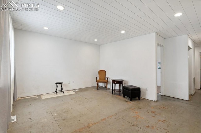 interior space with recessed lighting and concrete flooring