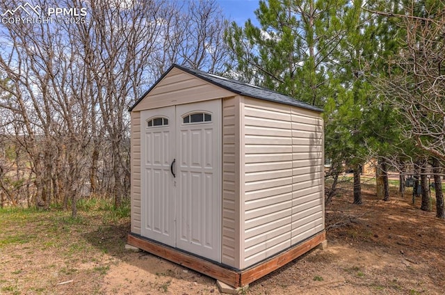 view of shed