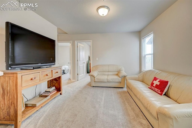 view of carpeted living area