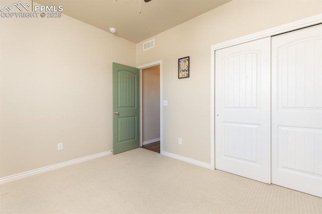 1849 Mud Hen Dr, Colorado Springs, CO 80921 - unfurnished bedroom featuring a closet, carpet floors, and baseboards