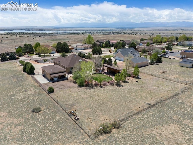 aerial view with a residential view