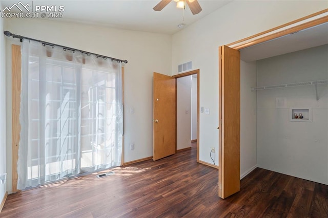 6151 Pine Hill Dr, Colorado Springs, CO 80918 - interior space featuring laundry area, visible vents, dark wood-style floors, and washer hookup