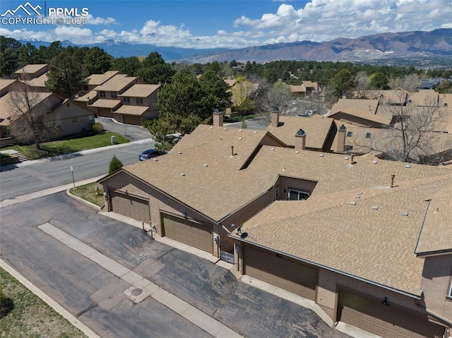 6151 Pine Hill Dr, Colorado Springs, CO 80918 - birds eye view of property with a residential view and a mountain view