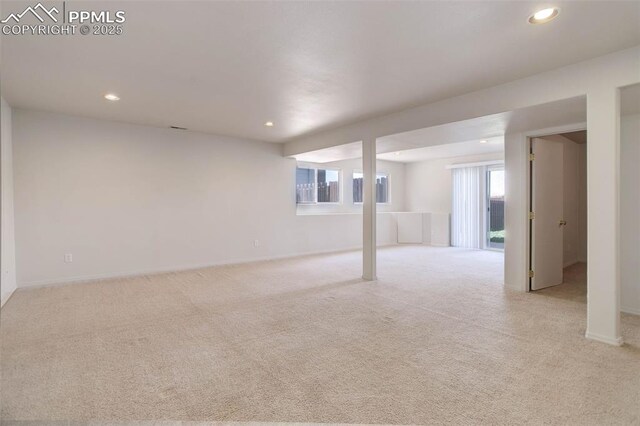7884 Gladwater Rd, Peyton, CO 80831 - basement with carpet and recessed lighting