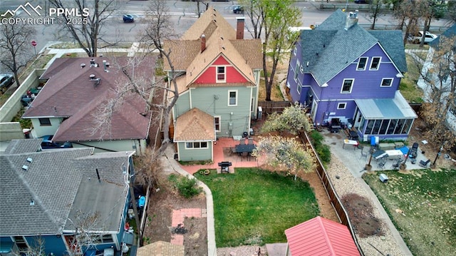 bird's eye view featuring a residential view
