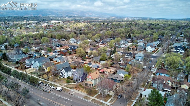 aerial view featuring a residential view