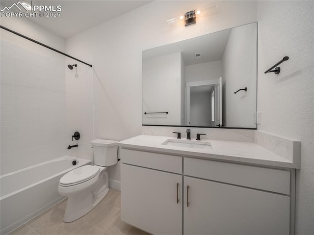 3188 Virga Loop, Colorado Springs, CO 80904 - bathroom with tile patterned floors, toilet, vanity, and shower / washtub combination