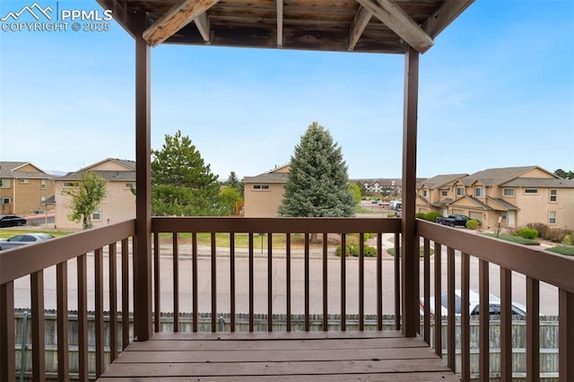 deck featuring a residential view