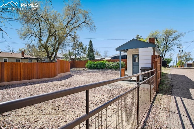 view of yard with fence