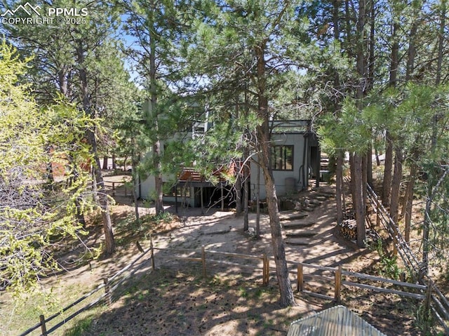view of yard featuring fence