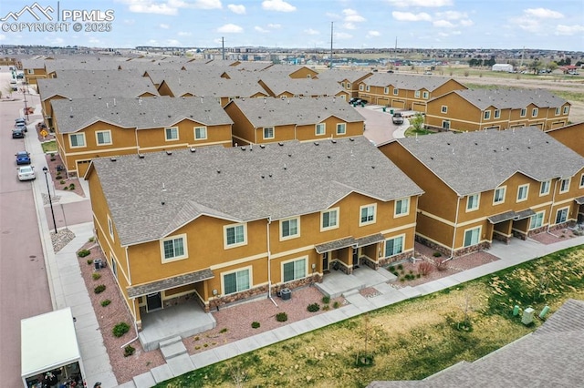 drone / aerial view with a residential view