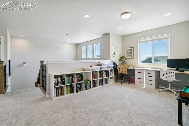10323 Elevated Ln, Colorado Springs, CO 80924 - home office featuring carpet and recessed lighting