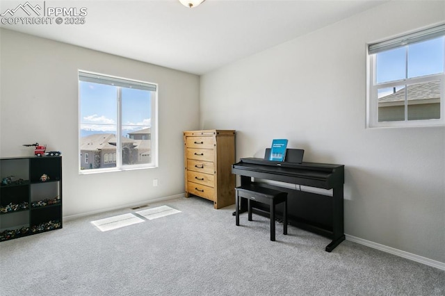 10323 Elevated Ln, Colorado Springs, CO 80924 - living area with carpet, plenty of natural light, and baseboards