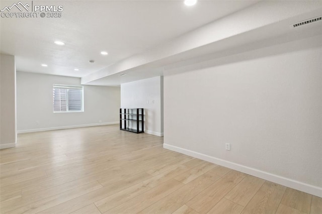 10323 Elevated Ln, Colorado Springs, CO 80924 - basement with recessed lighting, baseboards, and light wood-style flooring