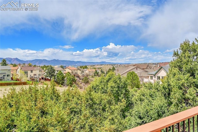 view of mountain feature with a residential view