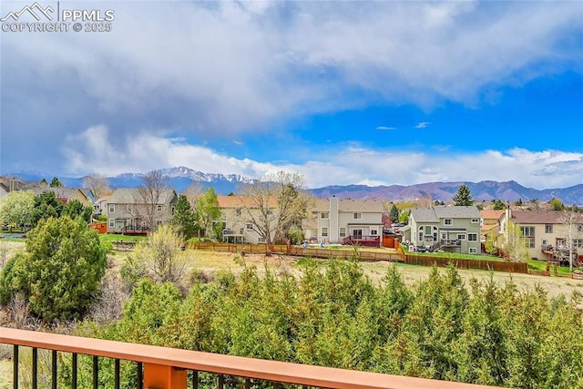 mountain view featuring a residential view