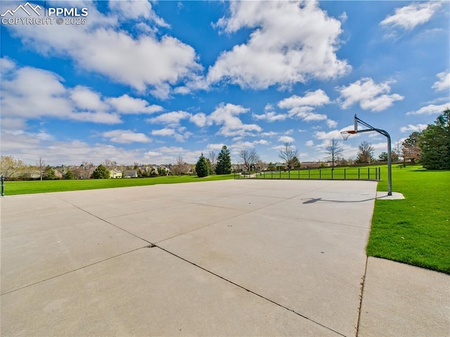 3130 Haystack Dr, Colorado Springs, CO 80922 - view of basketball court with a lawn and basketball court