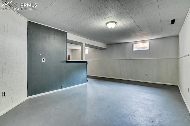 basement with baseboards