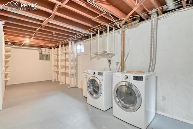 laundry room featuring laundry area and washing machine and dryer
