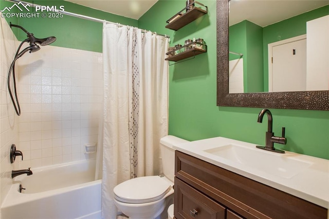3319 Queen Anne Way, Colorado Springs, CO 80917 - bathroom featuring toilet, shower / bath combination with curtain, and vanity