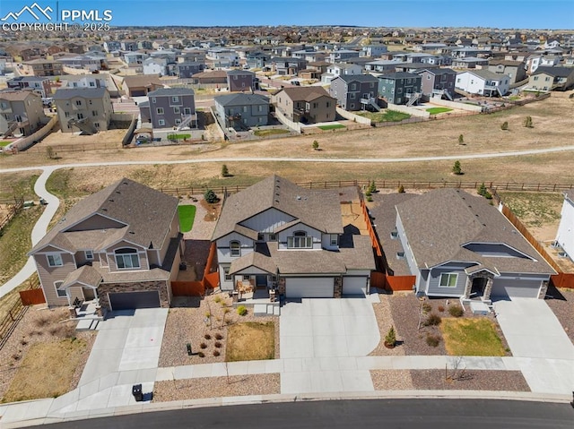 drone / aerial view featuring a residential view