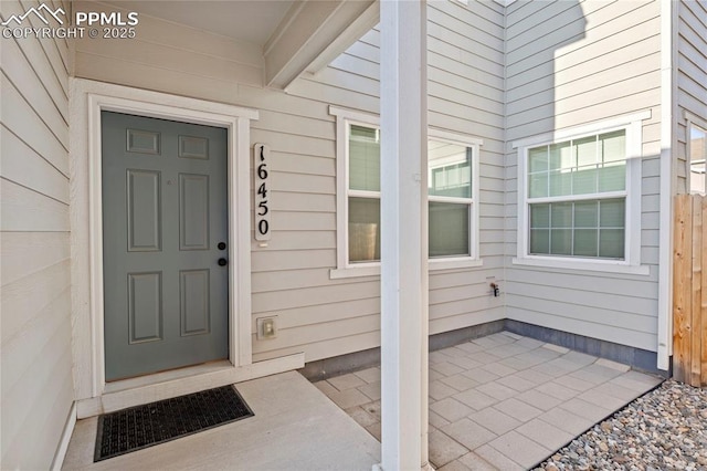 view of doorway to property