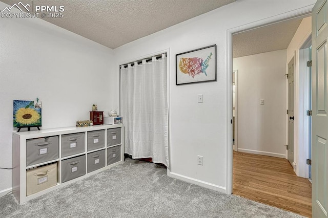 16440 Eastonville Rd, Elbert, CO 80106 - bedroom featuring a textured ceiling and wood finished floors