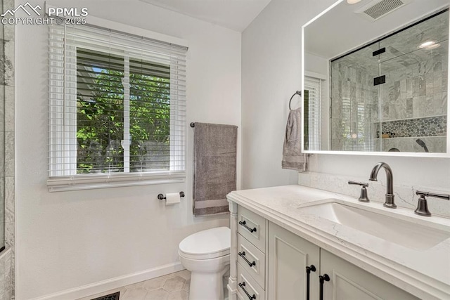 16440 Eastonville Rd, Elbert, CO 80106 - full bath with vanity, a shower with door, and tile patterned floors