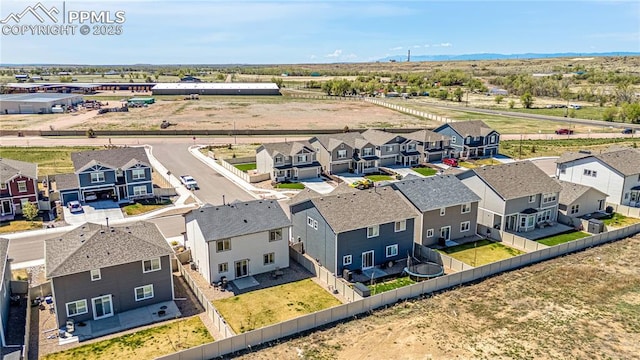 bird's eye view with a residential view