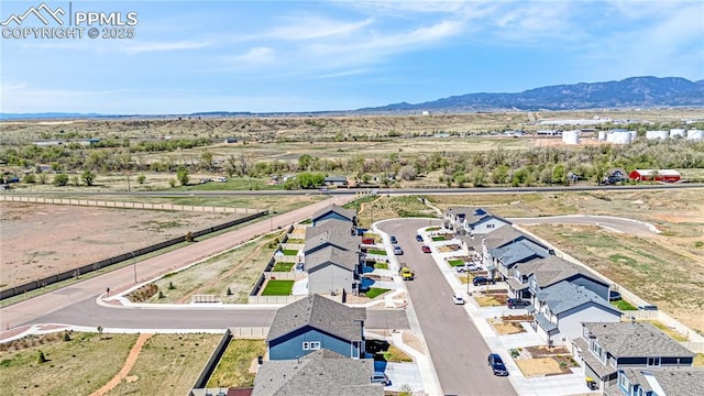 bird's eye view featuring a mountain view